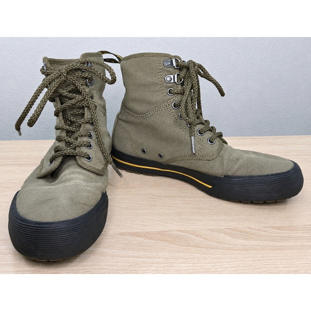 Dr Martens Winsted Canvas Boots Olive Green Womens 7 Mens 6 Combat Hiking